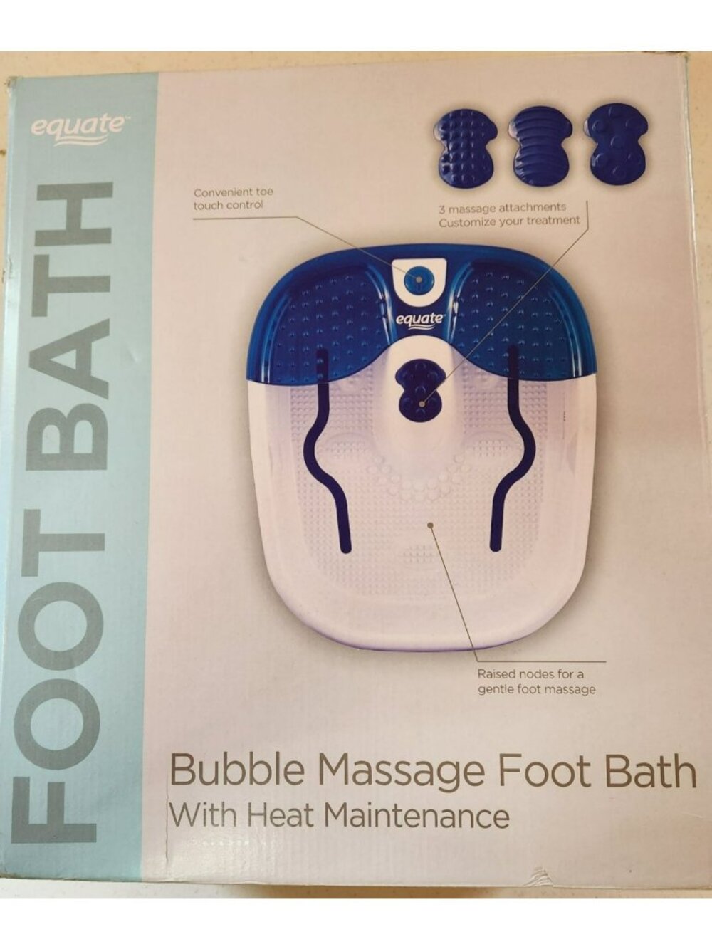 Bubble Massage Foot Bath With Heat Maintenance & 3 Massage Attachments For Relax